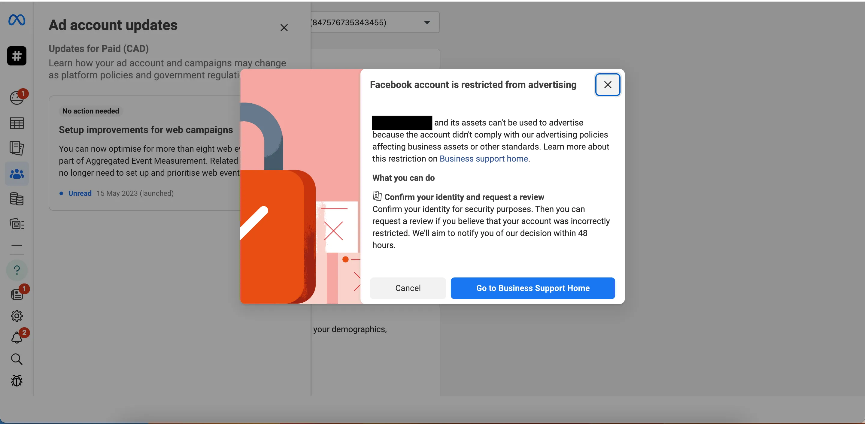 Why are Facebook advertising accounts limited?